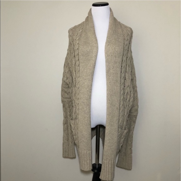 vince open cable cardigan